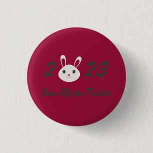 Cute 2023 Year of the Rabbit 1 Inch Round Button