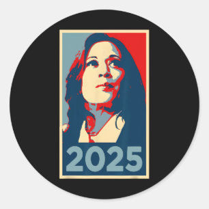 Cute 2025 Inauguration Kamala Harris Obama Poster Classic Round Sticker