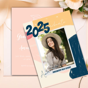 Cute 2025  Photo Graduate Announcement Invitation Postcard
