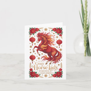 Cute 2026 Crazy Horse Lady Powered Lunar Energy Cn Card