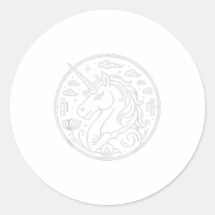 Cute 2026 Unicorn Year Of The Horse Fortune Rider Classic Round Sticker