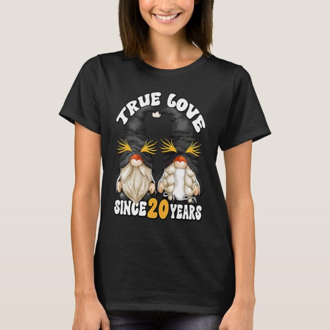 Cute 20th Wedding Anniversary Gnomes For Penguin M T-Shirt (Front)