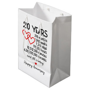 Cute 20th Year anniversary party Medium Gift Bag