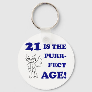 Cute 21st Birthday Present Keychain