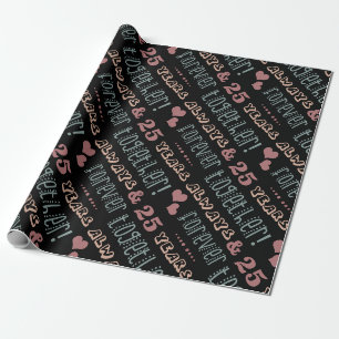 Cute 25th Wedding Anniversary Wrapping Paper