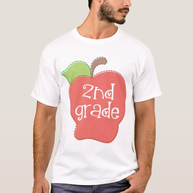 Cute 2nd Grade Apple T-Shirt (Front)