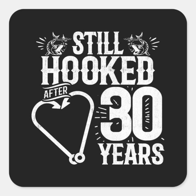 Cute 30th Anniversary Couples Married 30 Years Square Sticker (Front)