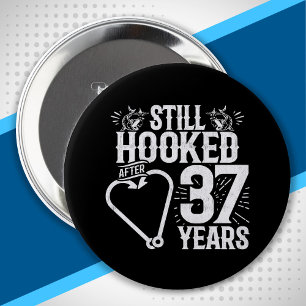 Cute 37th Anniversary Couples Married 37 Years 4 Inch Round Button