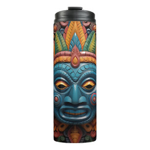 Cute 3-D Tiki Mask Thermal Tumbler