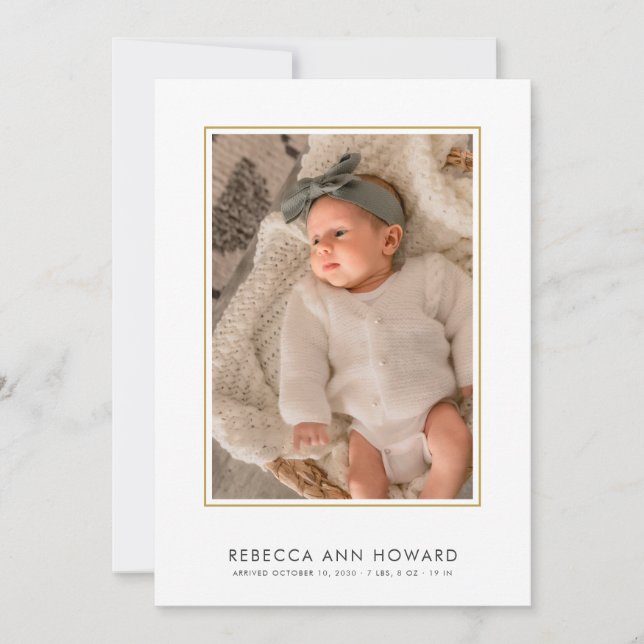 Cute 3 Photo Collage Baby Birth Announcement (Front)