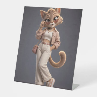 Cute 3D Animated Cat Fleece Blanket for Kids - Sof Pedestal Sign