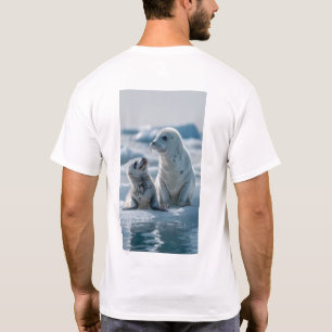 Cute 3D Baby Harp Seal and Mom Clapping T-Shirt