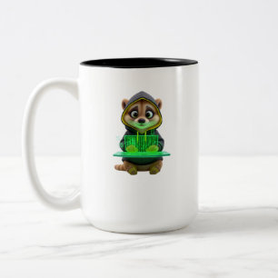 Cute 3D Cartoon Hacker Meerkat Cyberpunk Two-Tone Coffee Mug