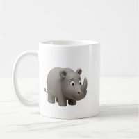 Cute 3D Cute Rhino Coffee Mug