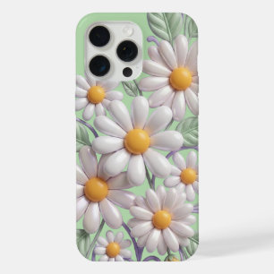 Cute 3D Daisy Flower Clipart - Pastel Pearl White  iPhone 15 Pro Max Case