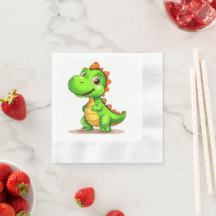 Cute 3D Digital Paint Baby Dinosaur Napkins
