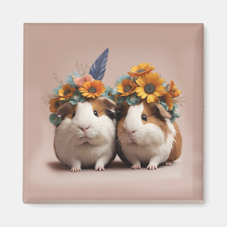 Cute 3D Guinea Pigs, Fridge Magnet 