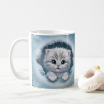 Cute 3D Kitten Mug Wrap - Ideal Gift for Cat Lover