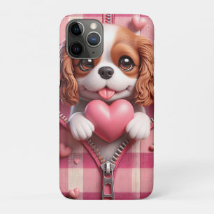 Cute 3D Puppy in a Pink and White Background (16) iPhone 11 Pro Case