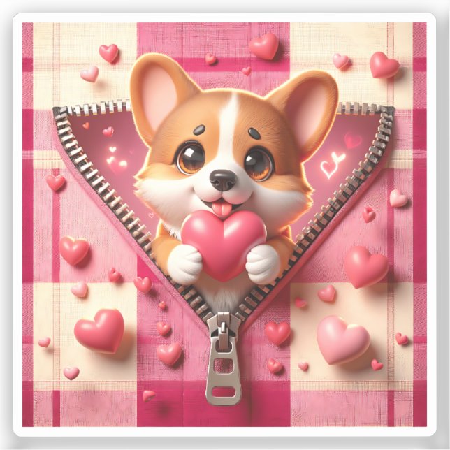 Cute 3D Puppy in a Pink and White Background (24) (Front)
