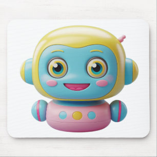 Cute 3D Robot Mouse Pad – Kawaii AI Tech Buddy