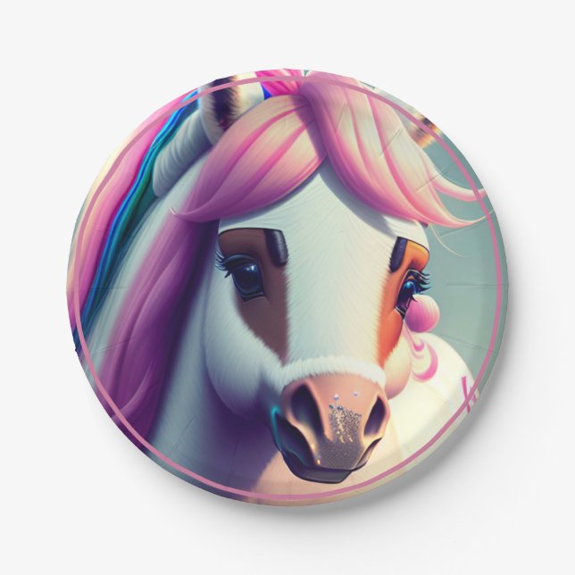 Cute 3D Spirit Pony 2 Paper Plate (Front)