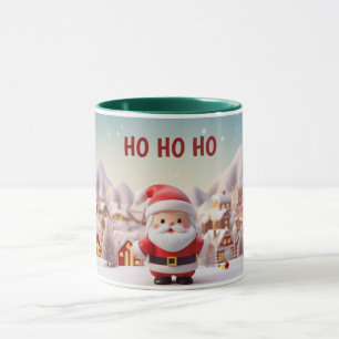 Cute 3D Style Santa In the Town Personalized Mug