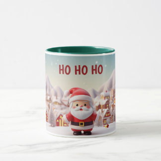 Cute 3D Style Santa In the Town Personalized Mug