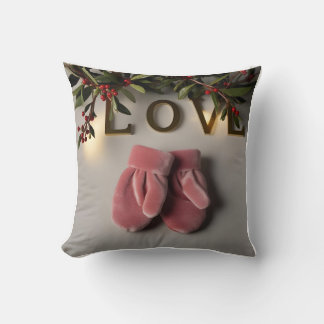 Cute 3D Velvet Baby Mittens: Two Looks in One! Throw Pillow