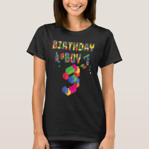 Cute 3rd Birthday  3 Years Old Block Building Boys T-Shirt
