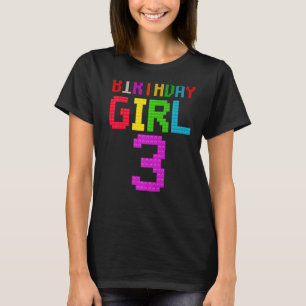 Cute 3rd Birthday Gift 3 Years Old Block Building T-Shirt