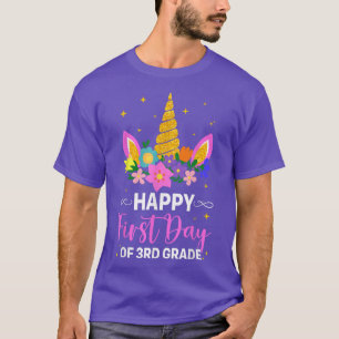 Cute 3rd Grade Unicorn First Day of School Boy Gir T-Shirt