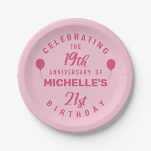 Cute 40th Birthday Personalized Paper Plate