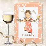 Cute 40th Birthday Woman Cartoon Champagne Toast Card<br><div class="desc">Get the party started with this cute toast to the birthday gal!  Personalize it for her 40th birthday</div>
