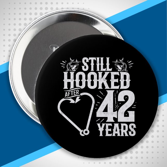 Cute 42nd Anniversary Couples Married 42 Years 4 Inch Round Button (Creator Uploaded)