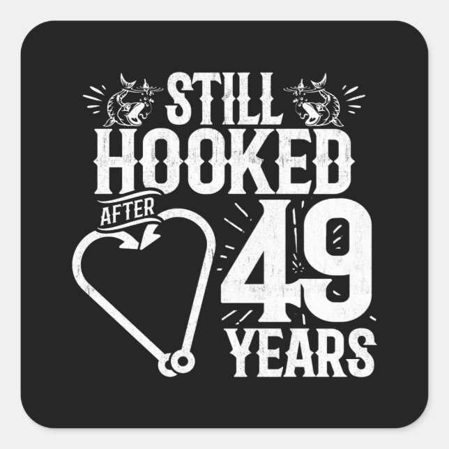 Cute 49th Anniversary Couples Married 49 Years Square Sticker (Front)