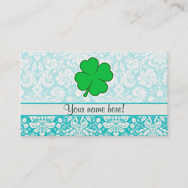 Cute 4 Leaf Clover Business Card (Front)