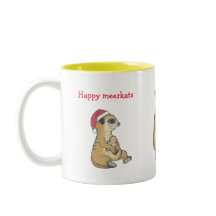 Cute 4 Meerkats Christmas Holiday Coffee Cocoa Mug