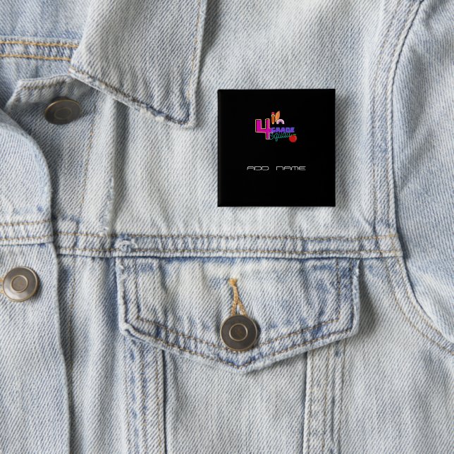 cute 4th Grade Squad Crew back to school 2 Inch Square Button (In Situ)