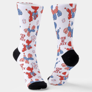 Cute 4th of July Balloon Dogs Socks