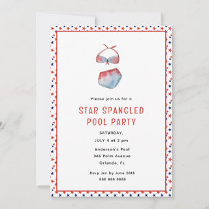 Cute 4th of July Pool Party Announcement