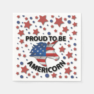 Cute 4th of July red, white and blue Americorn Napkin