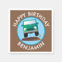 Cute 4X4 off road vehicle cartoon personalized