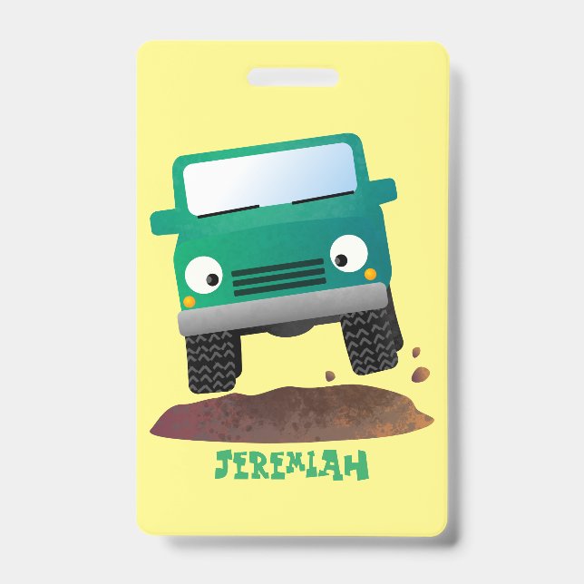 Cute 4X4 offroad vehicle cartoon car Badge (Front)