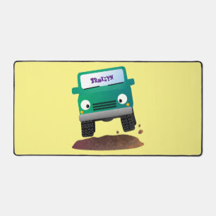 Cute 4X4 offroad vehicle cartoon car  Desk Mat