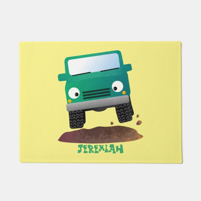 Cute 4X4 offroad vehicle cartoon car Doormat (Front)