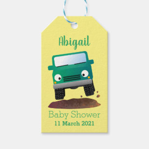 Cute 4X4 offroad vehicle cartoon car Gift Tags