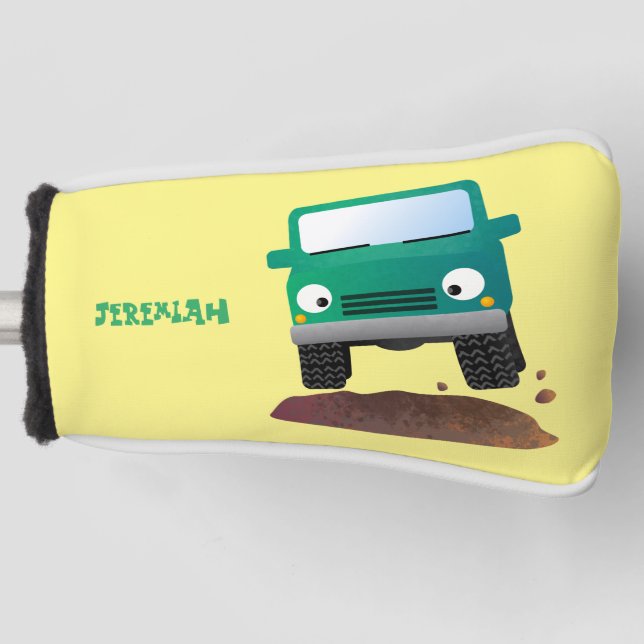Cute 4X4 offroad vehicle cartoon car Golf Head Cover (Front)