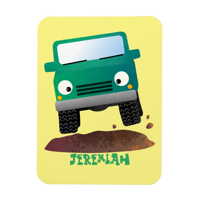 Cute 4X4 offroad vehicle cartoon car Magnet (Vertical)