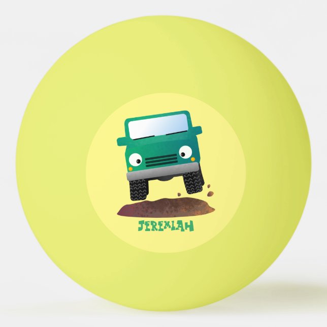 Cute 4X4 offroad vehicle cartoon car  Ping Pong Ball (Front)